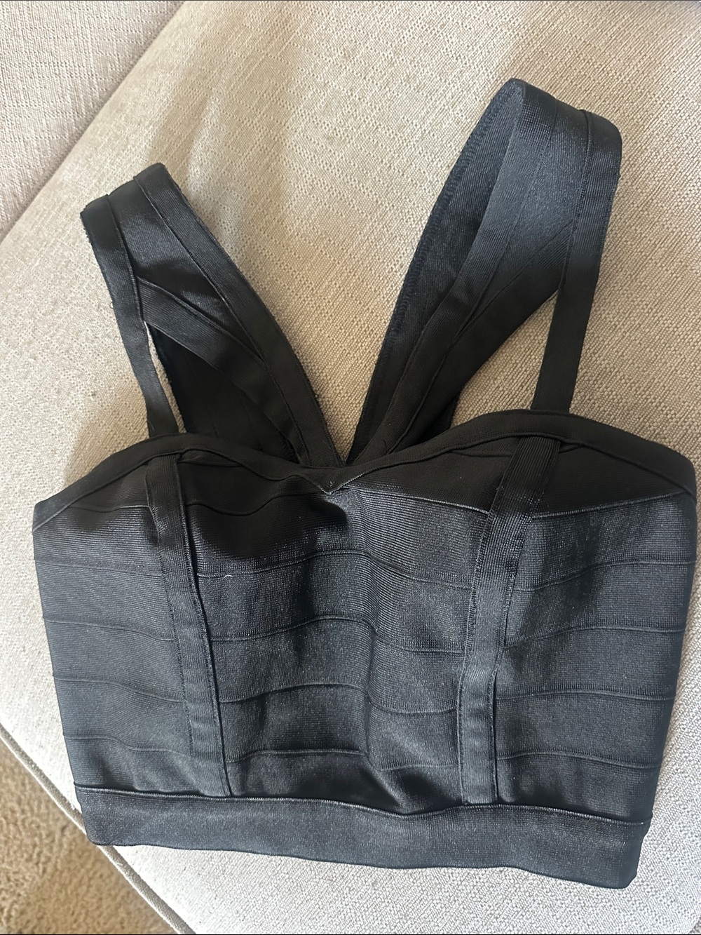WOW couture Black Bustier Crop Top